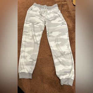 Gray camouflage jogger sweatpants